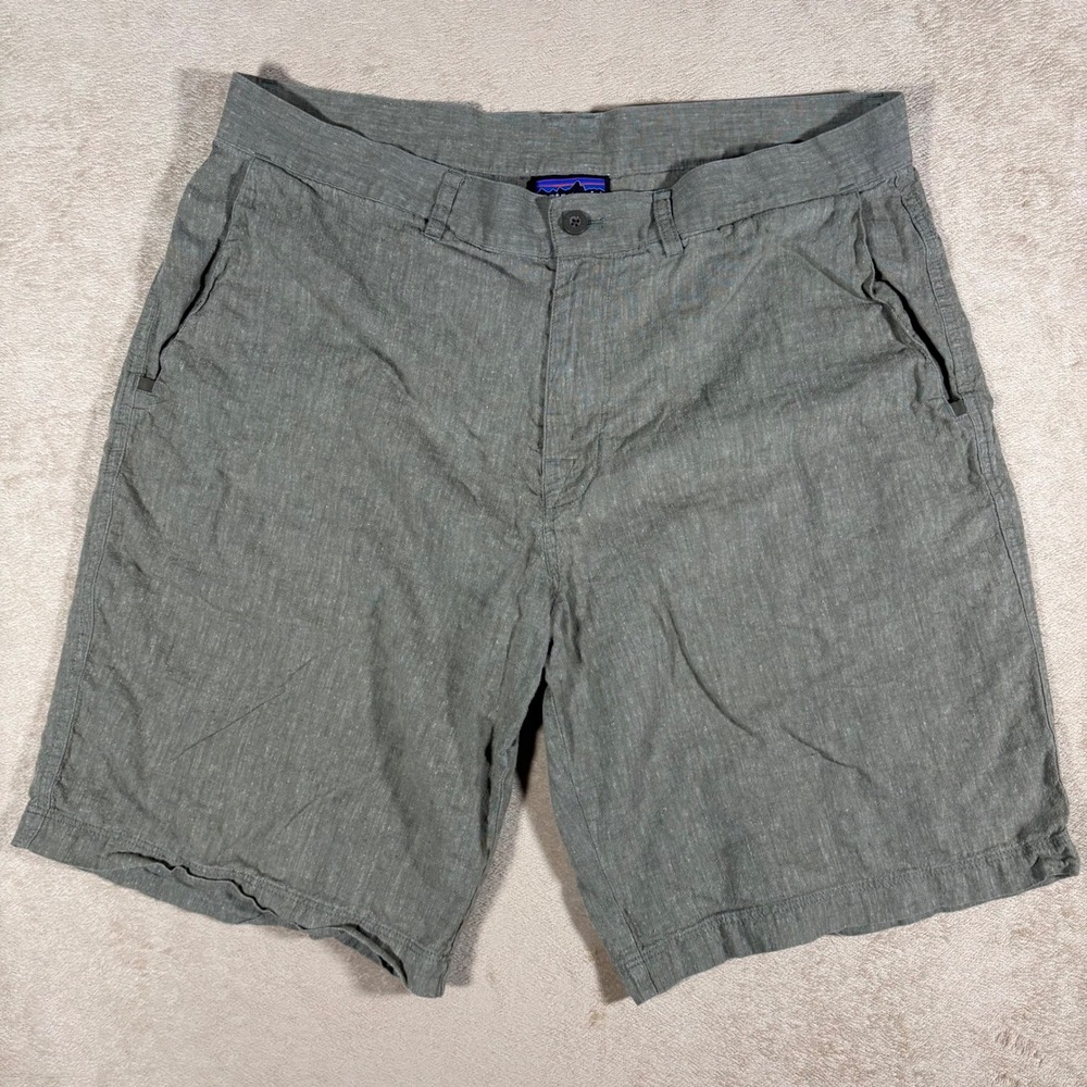 Patagonia Shorts‎ Mens 34 Green Hemp Blend Step Back Hiking Outdoors Lightweight